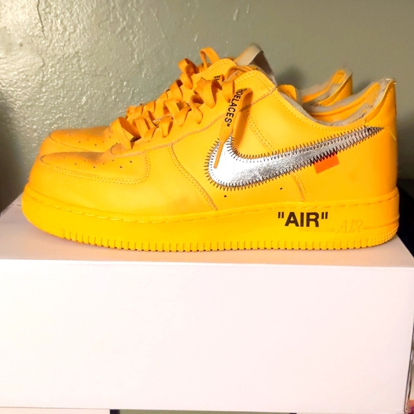 Nike | Shoes | Nike Air Force Off White University Gold | Poshmark